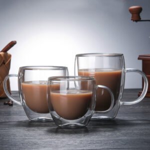 Kitchen Heat-Resistant Double-Layer Borosilicate Glass With Handle Coffee Cup