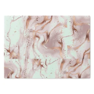 Cutting Board Liquid Abstract Marble Painting Background with Rose Glitter Splatter Texture