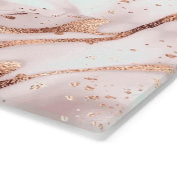 Cutting Board Liquid Abstract Marble Painting Background with Rose Glitter Splatter Texture