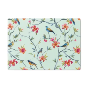 Cutting Board Spring Pattern with Birds, Flowers, Tree