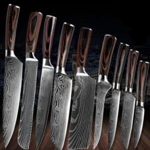 Damascus Steel Kitchen Knife Set