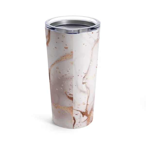 Rose Gold insulated Tumbler with glitter marble painting