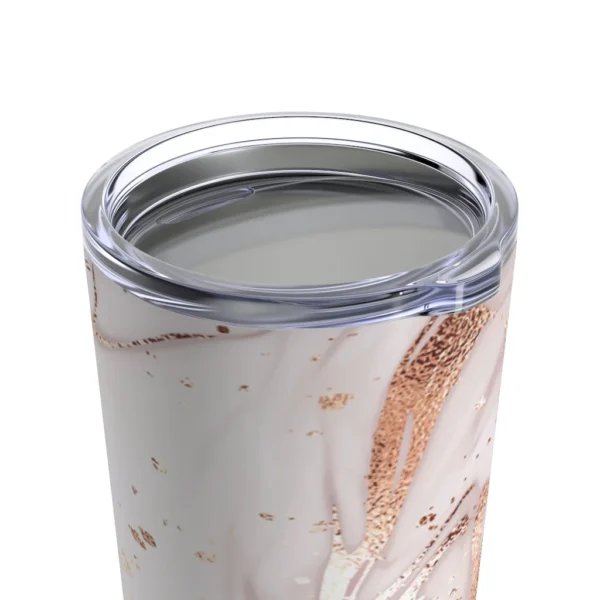 Rose Gold insulated Tumbler with glitter marble painting