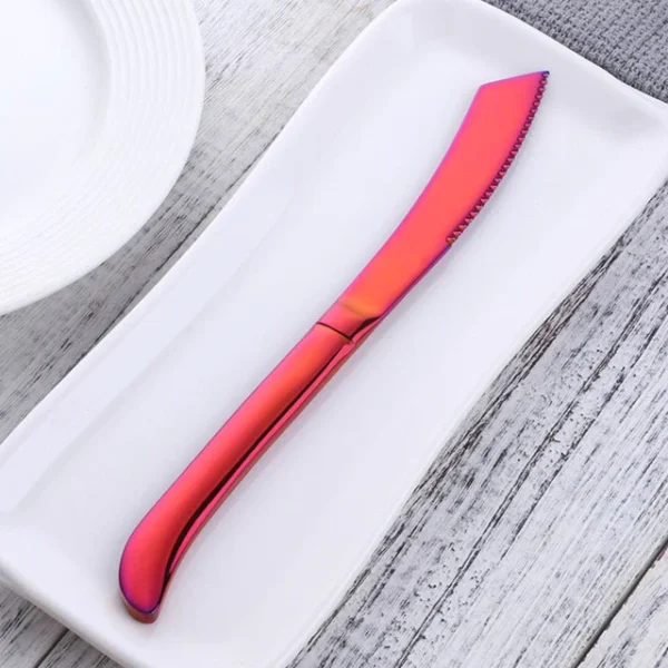 Stainless Steel Rainbow Steak Knives Set Cutlery Dinner Knife