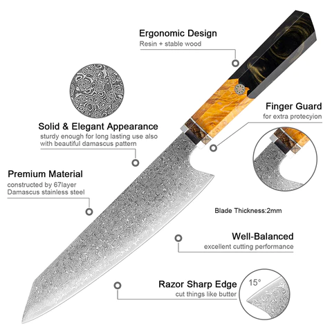 chef knife Damascus